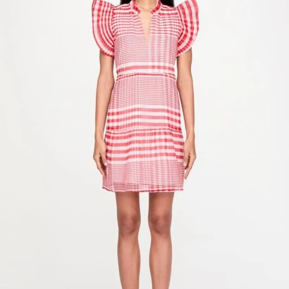 Marie Oliver Red and White V-Neck Sundress